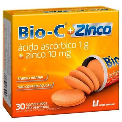 Vitamina C Bio-C + Zinco 1000mg União Química 30 Comprimidos